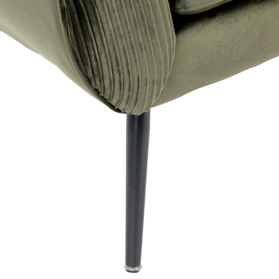 FAUTEUIL SOLARO VELOURS VERT KAKI