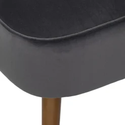 FAUTEUIL VELOURS PIED BOIS NAOVA GRIS