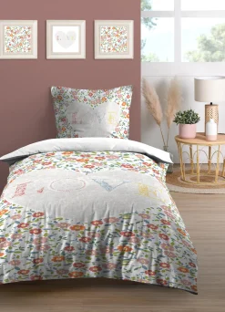 FLEURETTE HOUSSE COUETTE 140X200CM ET TAIES 63X63CM 57 FILS