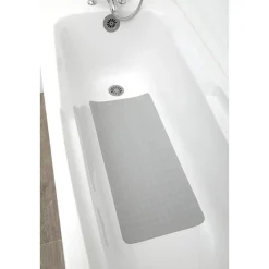 FOND DE BAIGNOIRE CAOUTCHOUC NATUREL 34X74CM GRIS PERLE