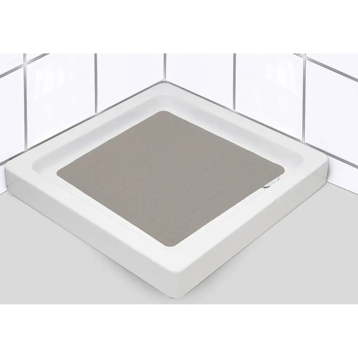 FOND DE DOUCHE CAOUTCHOUC NATUREL 53X53CM TAUPE