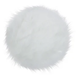 GALETTE DE CHAISE IMITATION FOURRURE BLANC