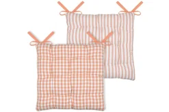 GALETTE DE CHAISE 9 PTS BARDOT MANDARINE 40X40CM