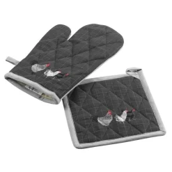 GANT MANIQUE 18X28CM 20X20CM AUBERGE ANTHRACITE