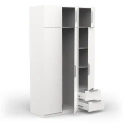 GHOST ARMOIRE 6 PORTES 2 TIROIRS BLANC MAT