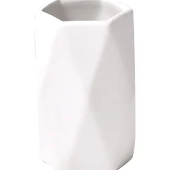 GOBELET GRES FORME LOSANGE BLANC