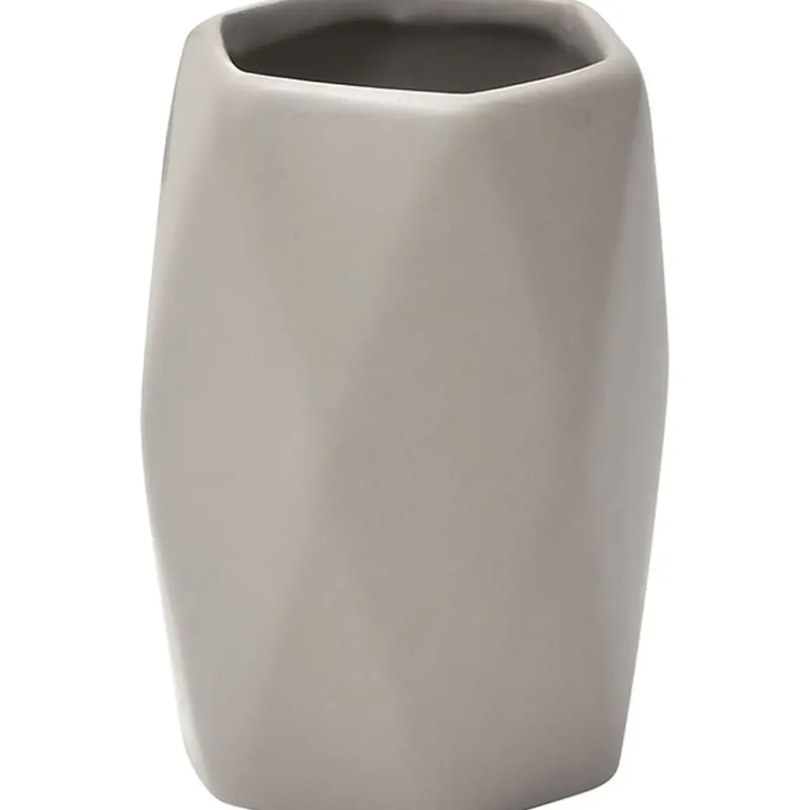 GOBELET GRES FORME LOSANGE TAUPE