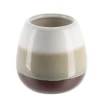 GOBELET GRES ROND TRICOLORE MARRON BEIGE
