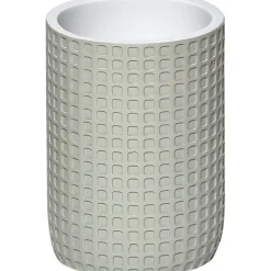 GOBELET POLYRESINE MOTIF CARRE VERT SAUGE