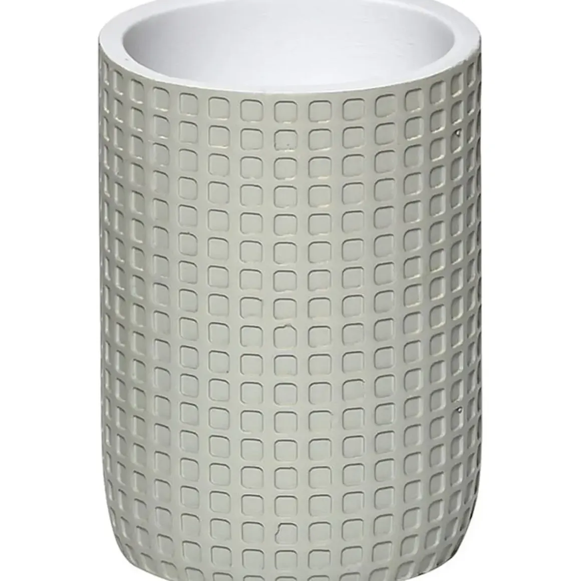 GOBELET POLYRESINE MOTIF CARRE VERT SAUGE