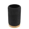 GOBELET POLYRESINE ROND EFFET MAILLE ET BAMBOU NOIR