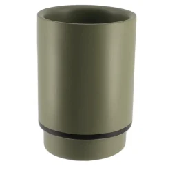 GOBELET POLYRESINE ROND KAKI NOIR