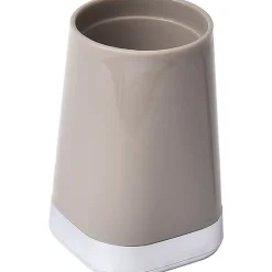GOBELET ROND BASE CARREE CHROMEE TAUPE