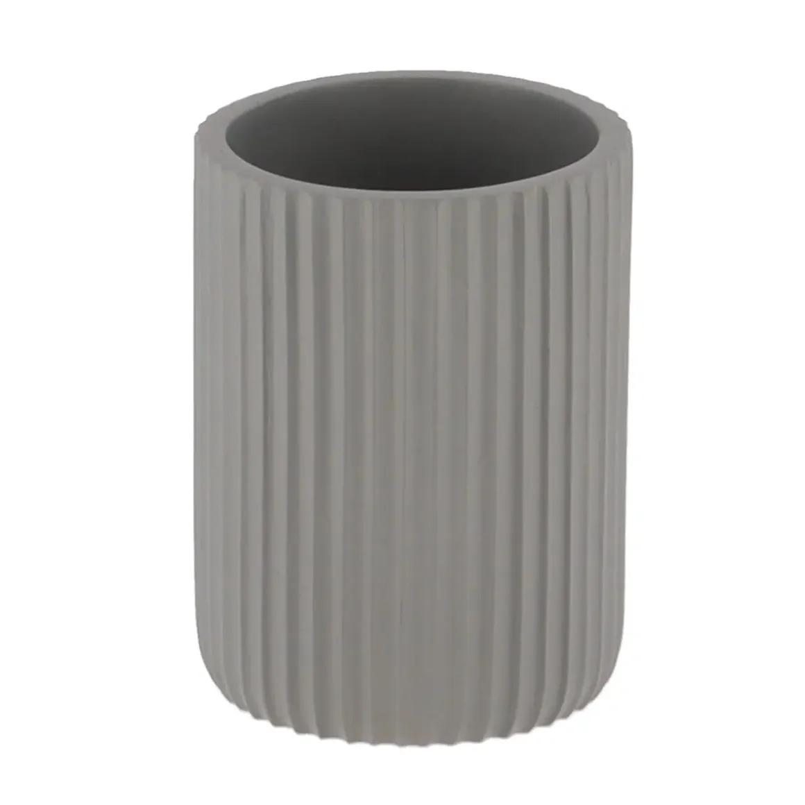 GOBELET STRIE ARRONDI POLYRESINE GRIS
