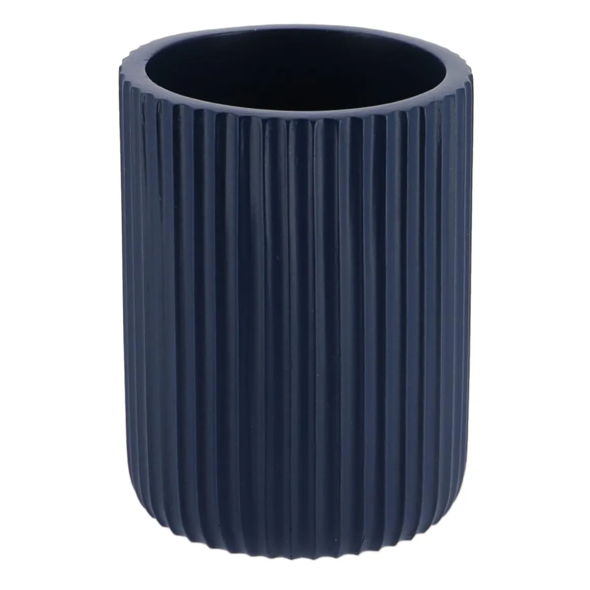 GOBELET STRIE ARRONDI POLYRESINE BLEU MARINE