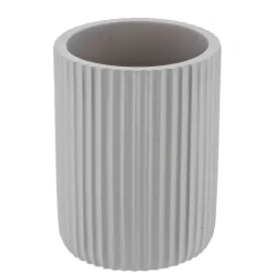 GOBELET STRIE ARRONDI POLYRESINE GRIS CLAIR