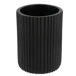 GOBELET STRIE ARRONDI POLYRESINE NOIR