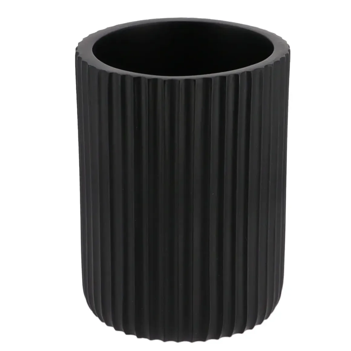 GOBELET STRIE ARRONDI POLYRESINE NOIR