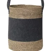 GRANDE PANIERE RONDE FEUTRINE VEGETALE GRIS FONCE NATURE
