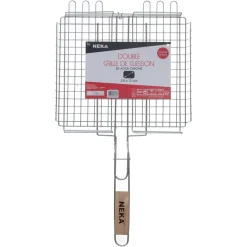 GRILLE BARBECUE PANIER 34X31CM CHROME