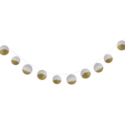GUIRLANDE BOULES BLANC DORE