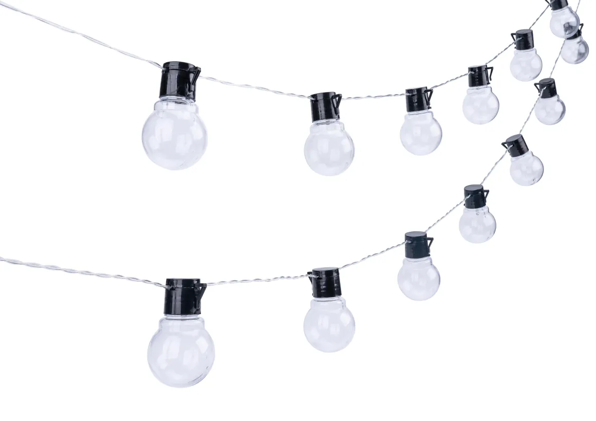 GUIRLANDE 20 BOULES SOLAIRES BLANC CHD MULTICO 5.8M D4.5CM