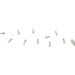 GUIRLANDE 10 FIOLES VERRE REMPLIES FLEURS BLANCHES