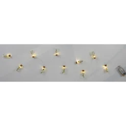 GUIRLANDE 10 FIOLES VERRE REMPLIES FLEURS BLANCHES