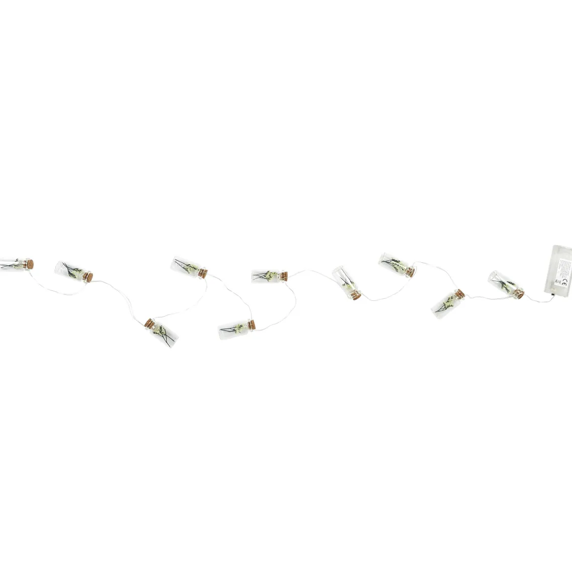 GUIRLANDE 10 FIOLES VERRE REMPLIES DE FLEURS