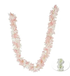 GUIRLANDE FLEURS H.140CM BLANC ET ROSE