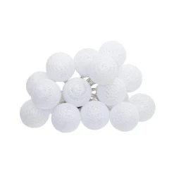 GUIRLANDE LED PILE 16 BOULES BLANC D.3.5CM