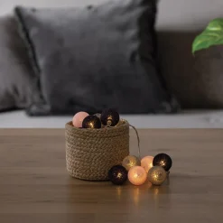 GUIRLANDE LED PILE 16 BOULES SMOKY D.3.5CM