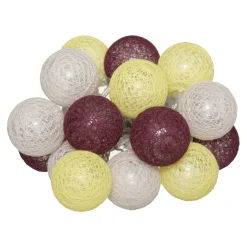 GUIRLANDE LED PILE 16 BOULES SORBET D.3.5CM