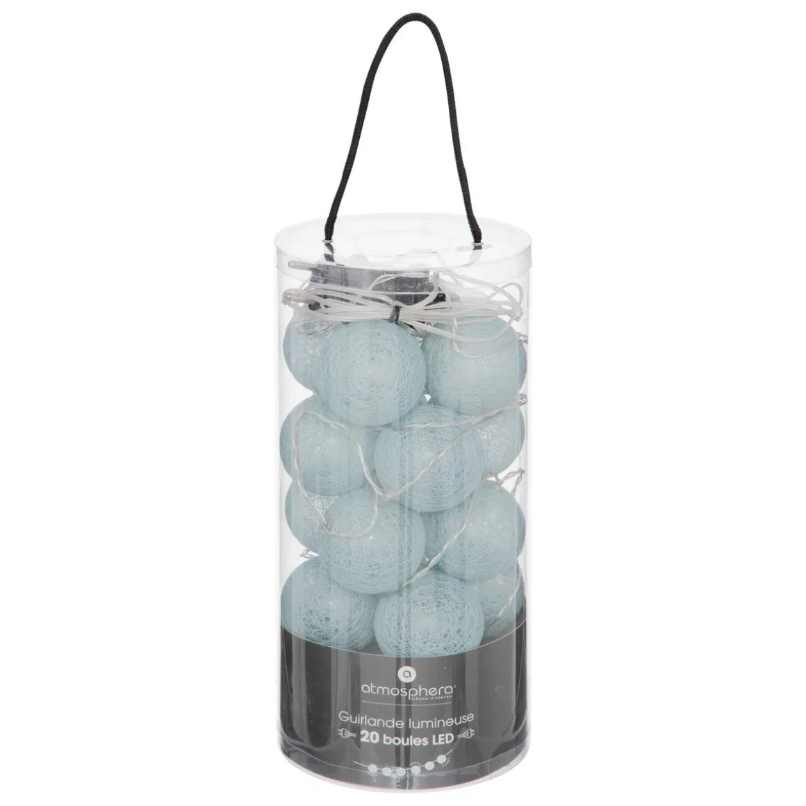 GUIRLANDE LED SECTEUR 20 BOULES CELADON D.6CM