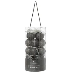 GUIRLANDE LED SECTEUR 20 BOULES NOIR D.6CM