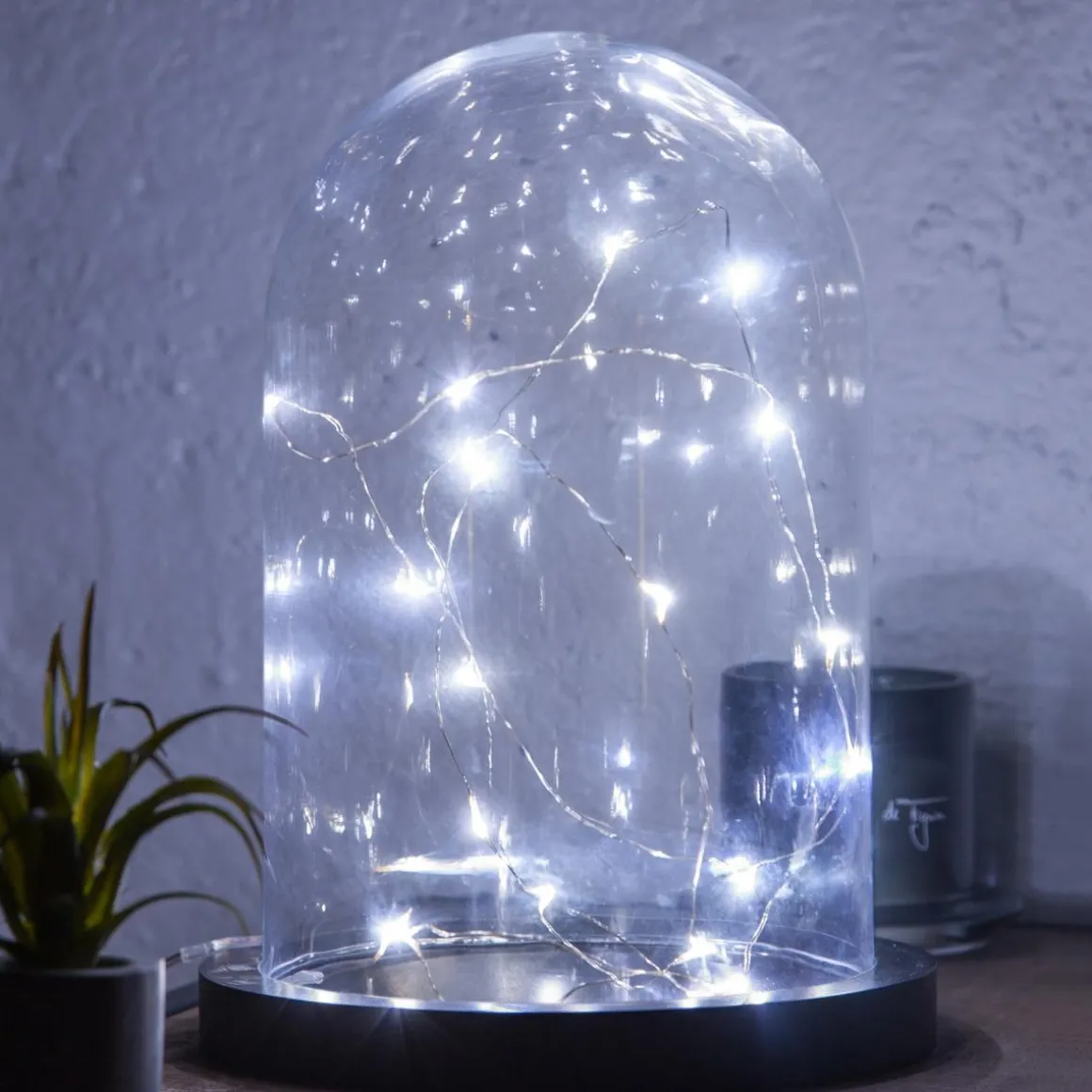 GUIRLANDE 20 MICRO LED ARGENT BLANC FROID L.190CM