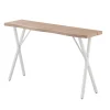 HERMIONE CONSOLE 140X35X80CM PIEDS BLANC
