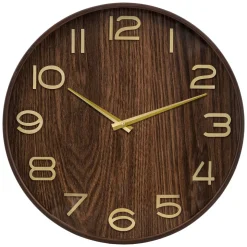 HORLOGE IVANA BOIS MARRON D.55CM