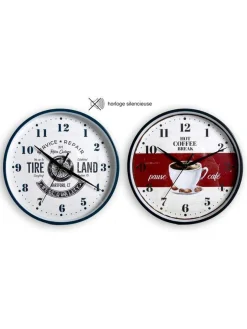HORLOGE SILENCIEUSE VINTAGE D.25CM
