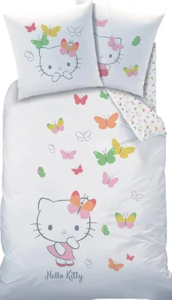 HOUSSE COUETTE ET TAIE HELLO KITTY 140X200CM ET 63X63CM