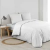 HOUSSE COUETTE 140X200CM MICROFIBRE BLANC