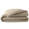 HOUSSE COUETTE 240X220CM PERCALE UNI 78 FILS SABLE