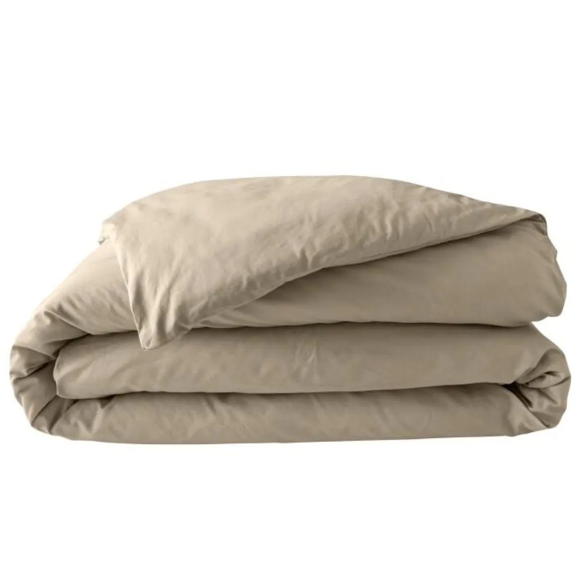 HOUSSE COUETTE 240X220CM PERCALE UNI 78 FILS SABLE
