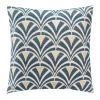 HOUSSE COUSSIN CHENILLE ART DECO BLEU 40X40CM
