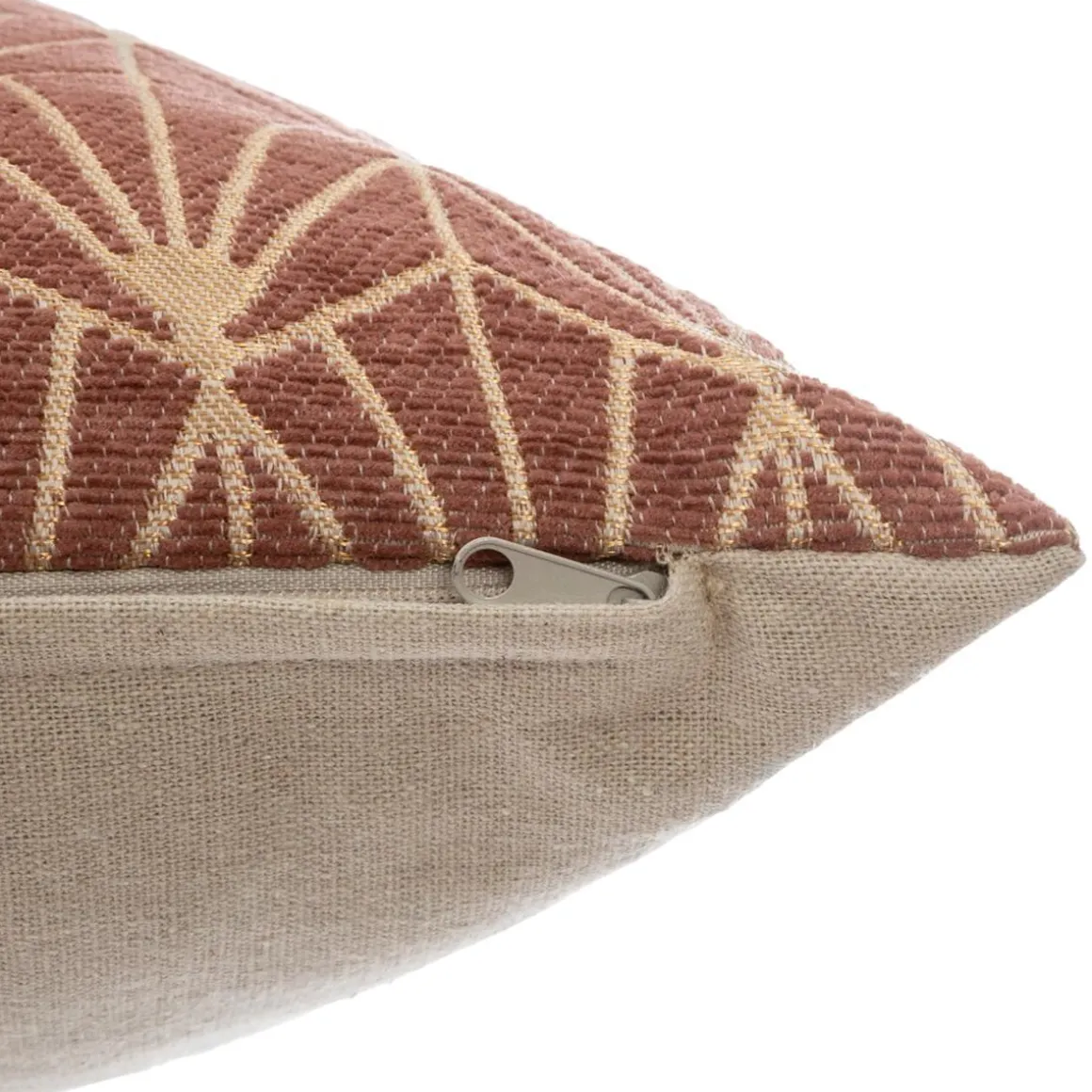 HOUSSE COUSSIN CHENILLE ART DECO ROSE 40X40CM