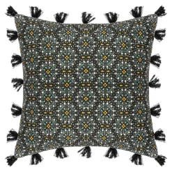 HOUSSE COUSSIN ROSACE POMPON 40X40CM