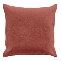 HOUSSE COUSSIN 60X60CM MICROFIBRE UNIE ROMANE TERRACOTTA