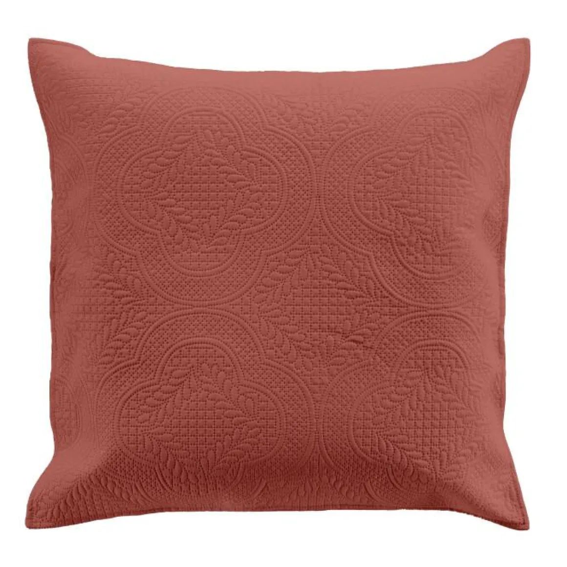 HOUSSE COUSSIN 60X60CM MICROFIBRE UNIE ROMANE TERRACOTTA