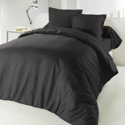 HOUSSE DE COUETTE 2 PERSONNES 240X220CM LINA CHARBON