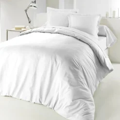 HOUSSE DE COUETTE 2 PERSONNES 240X220CM LINA BLANCHE